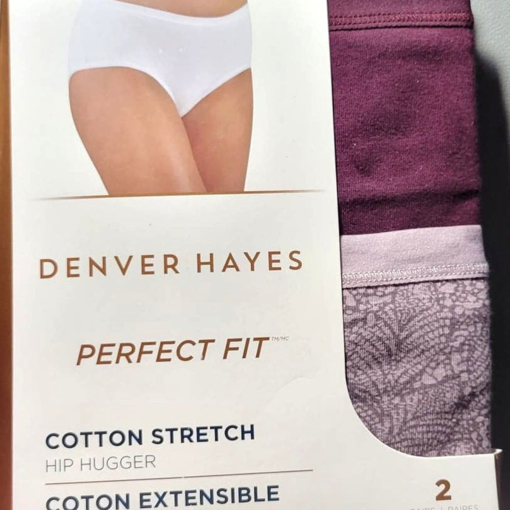 NEW - Ladies 2PK Perfect Fit Hip Hugger Underwear Briefs - Large & Medium